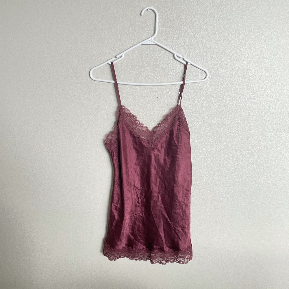 Intimissimi camisole plum silk lace top size 12